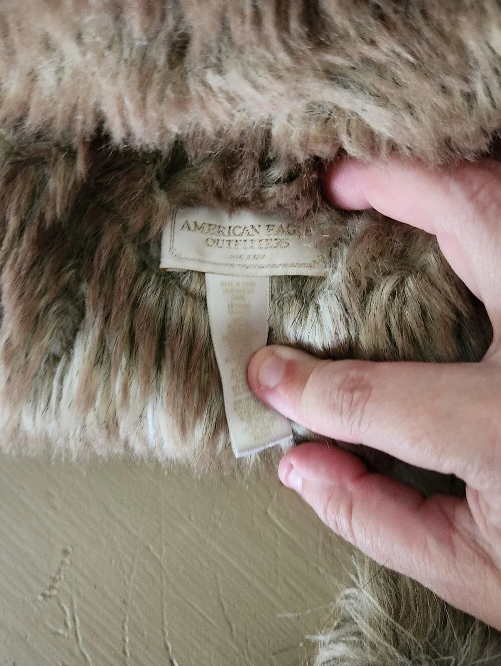 American Eagle Outfitters Cream Knit Faux Fur Trapper Hat